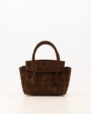 FLORENCE // suede croco bag bruin