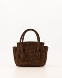 FLORENCE // suede croco bag bruin
