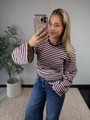 LUCKY // streep longsleeve prum/ecru