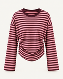 LUCKY // streep longsleeve roze/bordeaux
