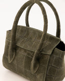 FLORENCE // suede croco bag army