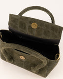FLORENCE // suede croco bag army
