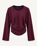 LUCKY // streep longsleeve bordeaux/navy