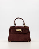 GRACE // teatro suede bag bordeaux