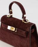 GRACE // teatro suede bag bordeaux