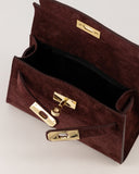 GRACE // teatro suede bag bordeaux