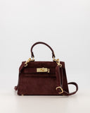 GRACE // teatro suede bag bordeaux