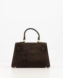 GRACE // teatro suede bag donkerbruin