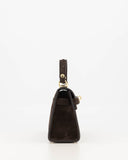 GRACE // teatro suede bag donkerbruin