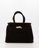 BIRDIE // teatro suede bag bruin