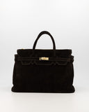BIRDIE // teatro suede bag donkerbruin