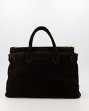 BIRDIE // teatro suede bag donkerbruin