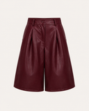 LIV // leather look bermuda bordeaux