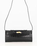 PALERMO // teatro croco bag zwart