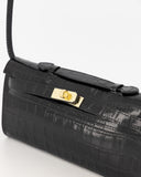 PALERMO // teatro croco bag zwart