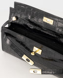 PALERMO // teatro croco bag zwart