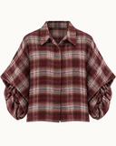 LOISA // check blouse bordeaux