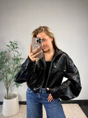 JAELI // Ambika PU-leather jacket zwart