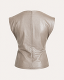 AMRA // Ambika pu leather top met strik