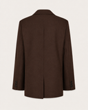 CLARA // ambika rechte oversized blazer donkerbruin