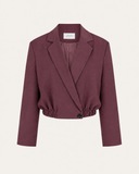 ALICE // ambika cropped bomber blazer plum