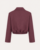 ALICE // ambika cropped bomber blazer plum