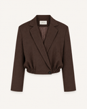 ALICE // ambika cropped bomber blazer donkerbruin