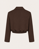 ALICE // ambika cropped bomber blazer donkerbruin