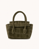 FLORANCE // suede croco bag groen