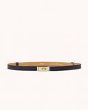 GARCIA // leather belt classic grain donkerblauw