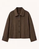 LOUIS // Luxury wool blend short coat mocca