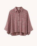 CARMEN // check blouse burgundy