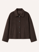 LOUIS // Luxury wool blend short coat bruin