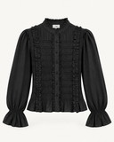 SLOANY // An'ge ruffle blouse zwart