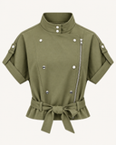 KRISJE // ambika cropped gilet olive