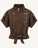 KRISJE // ambika cropped gilet bruin