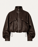 JAELI // Ambika PU-leather jacket bruin