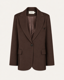 CLARA // ambika rechte oversized blazer donkerbruin