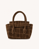 FLORANCE // suede croco bag bruin
