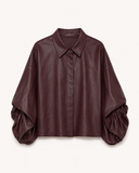 FENNA // leather blouse bordeaux