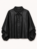 FENNA // leather blouse zwart