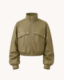 JAELI // Ambika PU-leather jacket groen