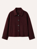 LOUIS // Luxury wool blend short coat bordeaux