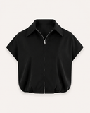 ALIES // ambika gilet met rits zwart