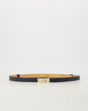 GARCIA // leather belt classic grain donkerblauw
