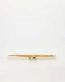 GARCIA // leather belt classic grain off white