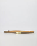 GARCIA // leather belt classic grain taupe