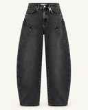 NINA // Queen hearts cargo jeans zwart