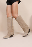 TATE // beige western boots