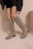 KIKKI // buckle boots beige